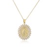 AOASK Women Crystal Rhinestone Christian Jewelry Virgin Mary Pendant Necklace