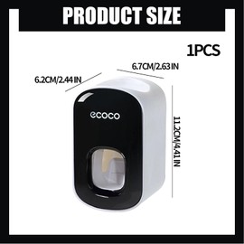 Automatic Toothpaste Dispenser Waterproof Dust-free Wall Mounted Toothpaste Holder Bathroom Accessories Automatic Toothpaste Dispenser for Bathroom Washroom (Black)