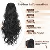 AISI BEAUTY Black Ponytail Extension, 24 inch Long Wavy Curly