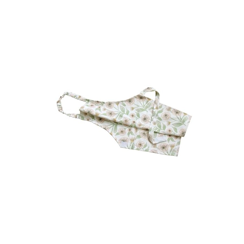 Waterproof Kids Apron Pattern Options (Cream & Green Floral Pattern)