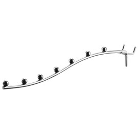 MECCANIXITY Pegboard Hooks Shelves 10 Inch Silver Fits 1/4 Inch Holes Pegboards for Store Garage Office, Pack of 5