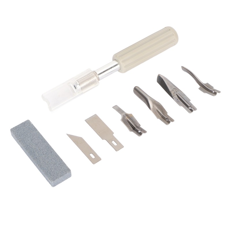Craft Knife Set 6 Steel Blades Ergonomic Handle Hobby Knife