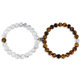 COAI Partner Bracelets with Magnet, Tiger's Eye howlite, Tiger's Eye