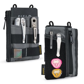 VIPERADE VE18 Small EDC Pouch Tool Organizer,Multifunction Small Tools Pouch with 6 Pockets,EDC Organizer Pouch for Men,Mini Pocket Pouch with Patches Area for DIY,Small Multitools Organiser bag（Grey）