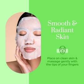 Clear Beauty Cucumber & Aloe Moisturizing Face Mask - Dermatologist Tested, Soothes Irritated Skin, Reduces Wrinkles & Fine Lines, Hydrating, Cruelty-Free Korean Skin Care - All Skin Types - 4 Pack