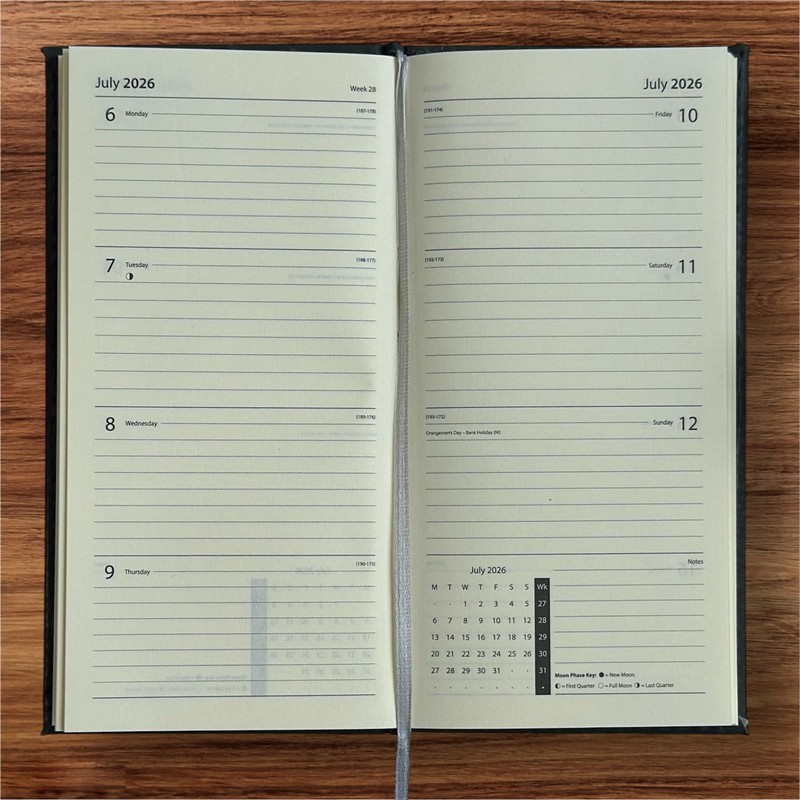 2026 Slim Soft Touch Faux Leather Desk Diary & Pen