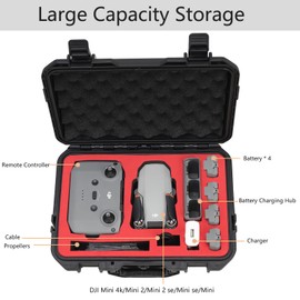Mini 4k Carrying Case-Waterproof Hard Portable Travel Bag Case for DJI Mini 4k Fly More Combo Accessories