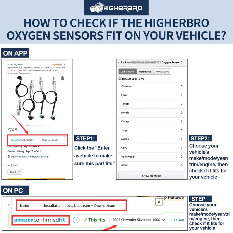higherbro Upstream O2 Oxygen Sensor 1 for 2001-2004 Toyota Tacoma