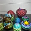 3D Printed Articulated Dragon Scale Eggs - Size: XXL Rainbow