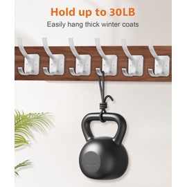 Optish Coat Hooks Wall Mount, Wall Hooks for Hanging Heavy Duty, Towel Hooks Backpack Hooks for Hat Coat and Towel (6Pack, Silver)