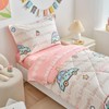 DuShow 4 Piece Girls Toddler Bedding Set Reversible Toddler Bed