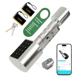 Electronic Door Lock 30/30 60 mm to 45/45 90 mm Switchable Size with Key Fingerprint Tuya App Remote Authorisation Suitable for Doors Most EU Door Locks DIY Assembly