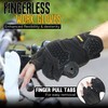 HANDLANDY Fingerless Framer Work Gloves for Men, Utility Grip Paded