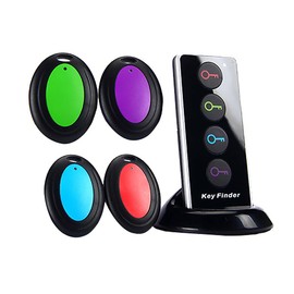 POFET Key Finder,Key Locator，Remote Wireless Item Tracker, item Finder Finding for Key,Pet,Luggage,Wallet,Cellphone,1 Remote,4 Receivers Reception Range -30M