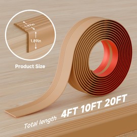 Thickened Stair Edge Trim - 20FT Rubber Stair Nosing, Non-Slip Self Adhesive Stair Edge Protector, Suitable for Indoor/Outdoor Use, Waterproof and Reliable (Light Brown, 20FT)