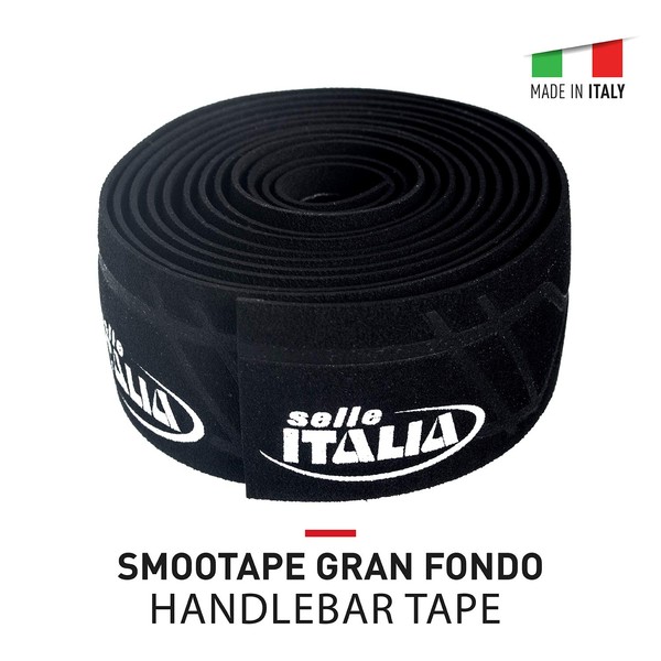 Selle Italia Smootape Gran Fondo Road Bike Handlebar Tape - Grip Tape for Bikes - Black