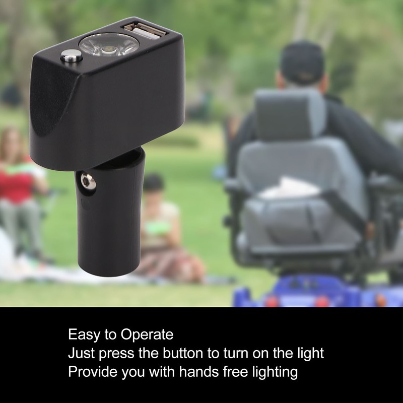Electric Wheelchair Light 3 Pin XLR Head USB Charging Adjustable