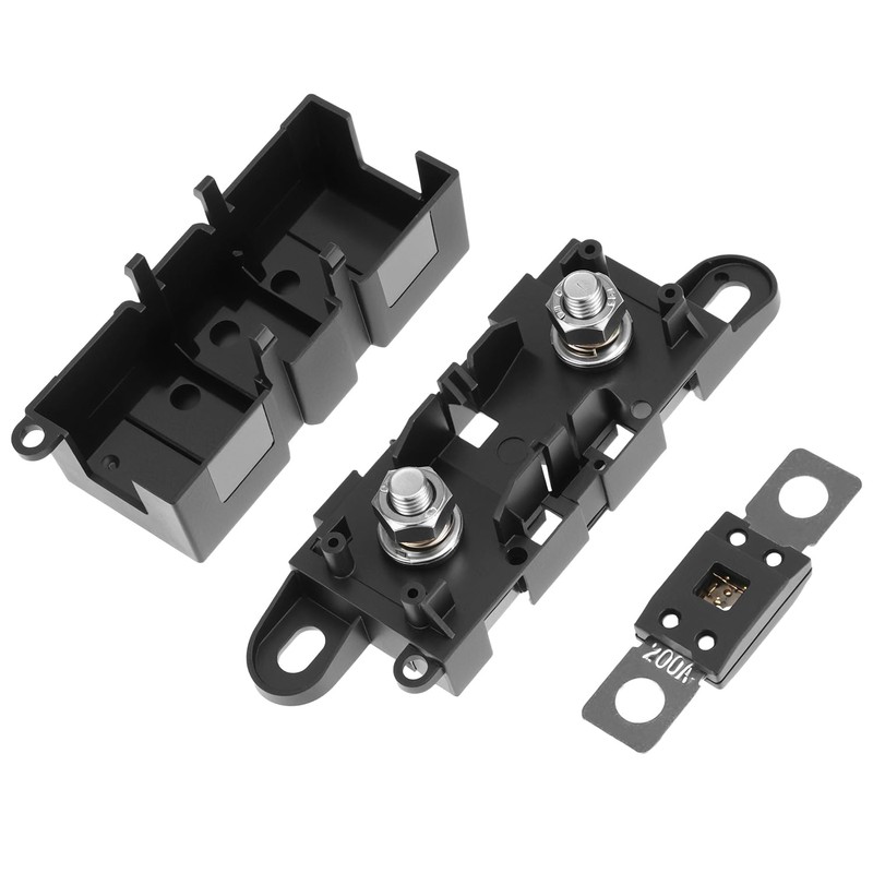 QWORK® Car Fuse Holder with Protective Cover, Includes 200A Fuse