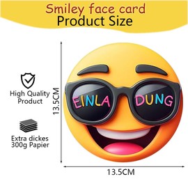 PASLFC 30 Stück Smiley Einladungskarten Kindergeburtstag,Einladungskarten Geburtstag Kinder,Witzige Rund Ausdruck Einladung für Geburtstag Abschlussball Weihnachtsfeier
