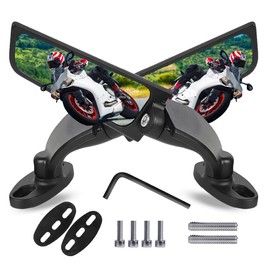 Racing Motorcycle Rear View Mirrors, Adjustable 360°Rotating Stealth Mirrors for Honda CBR250R CBR600RR CBR300R CBR500R Kawasaki Ninja 400 300 650 Suzuki GSXR600 750 Yamaha R125 R25 YZF600R Ducati