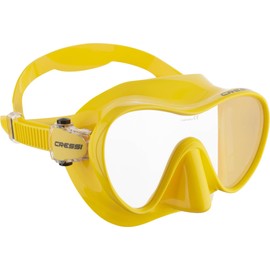 CRESSI F1 Mask Yellow - Frameless Mask for Diving and Snorkeling, Yellow, One Size, Unisex