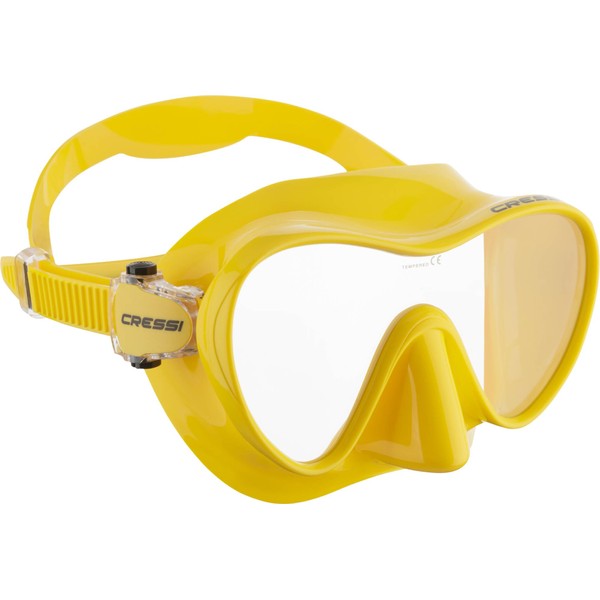 CRESSI F1 Mask Yellow - Frameless Mask for Diving and