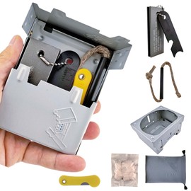 LoDinpo Survival Fire Starter Kit - Ferro Rod & Magnesium Fire Starter Compact Stove with Flint and Steel to Firestarter Fireplace Pit for Outdoor Camping Bushcraft Hiking Emergency Gadgets