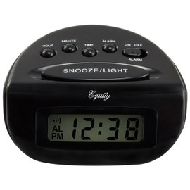 Equity by La Crosse 31003 LCD Snooze Alarm Clock, Black
