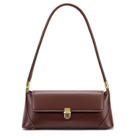 Small Shoulder Bag for Women Leather Mini Tote Handbag Purse with Buckle Closure(Burgundy)