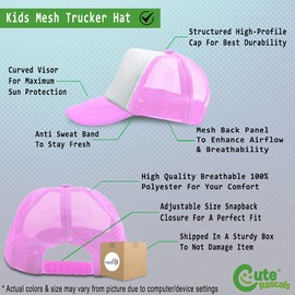 Kids Trucker Hat Smart Girls Club Motivational Teamwork Polyester Boys Caps & Girls Caps Soft Pink Adjustable