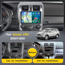 [4+64G] Inefala for Honda CRV 2007-2011 Android Car Radio Stereo with Wireless Carplay Android Auto, 10 Inch HD Touchscreen with WiFi GPS Bluetooth5.0 FM/RDS 32EQ SWC Backup Camera MIC
