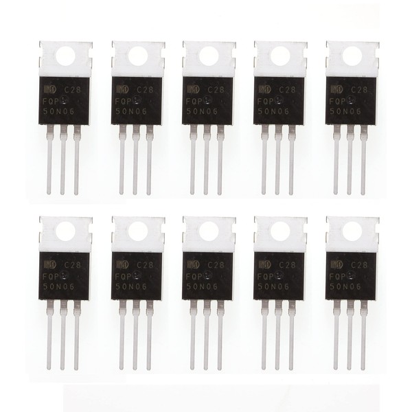 HUABAN 10 pcs FQP50N06 50N06 Vdss=60V Rds(on)=0.022 Ohm Id=50A TO220