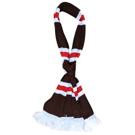Generisch St. Pauli Bar Scarf Brown/White/Red for Football Fans, Brown / White / Red
