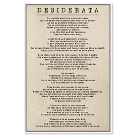 The Oliver Gal Artist Co. Typography and Quotes Wall Art Framed Canvas Prints 'Desiderata Parchment' Inspirational Quotes and Sayings
