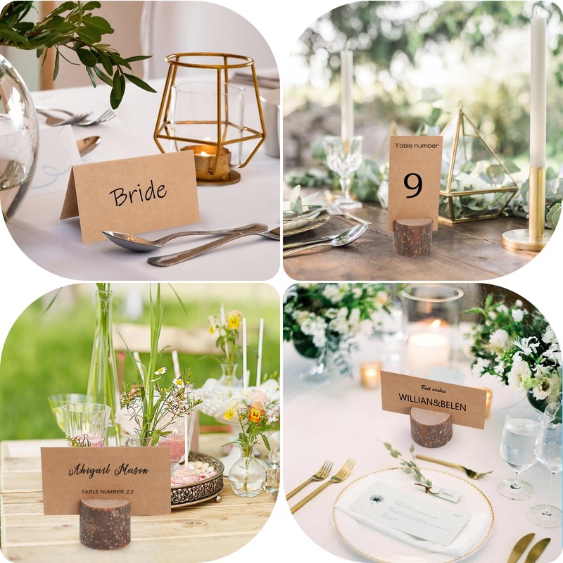GeeRic Wood Place Card Holders, 20Pcs Table Number Holder with