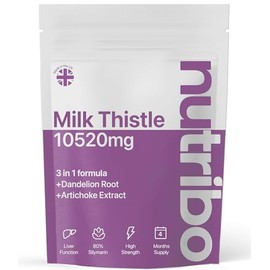 Milk Thistle High Strength 10,520mg with Dandelion Root and Artichoke | 4 Month Supply | 120 Vegan Capsules | Milk Thistle 3-in-1 | No Fillers, Binders or Additives | Made in The United Kingdom