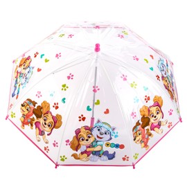 TDL PAWPATROL Girls Umbrella Kids Childrens Brolly Dome Lightweight Rain Cover Pink Skye & Everest Stick Umbrellas