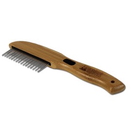Alcott Bamboo Groom Rotating Pin Comb with 31 Rounded Pins for Pets