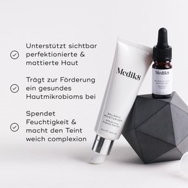 Medik8 Balance Moisturiser & Glycolic Acid Activator - 97% Fat-free Probiotic Matting with AHA Surface Perfection - 50 ml & 10 ml