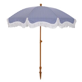 HERA'S PALACE 7 ft Heavy Duty Beach Umbrella with Sand Anchor, Fringe Umbrella for Sand, UV 50+, Patio Umbrella with Tilt Pole for Garden Pool Backyard