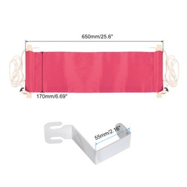 PATIKIL Foot Hammock Under Desk, Adjustable Foot Rest Sling with Hooks Portable Desk Footrest for Airplane Travel Home Office, Pink Style 1