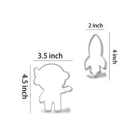 Keewah Space Cookie Cutter Set - Rocket, Astronaut, UFO, Moon, Saturn, Star, Planet - 7 Piece - Stainless steel