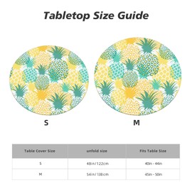 Gbuzozie - Mantel de piñas con borde elástico, mantel redondo lavable, reutilizable, abstracto de frutas tropicales para cocina, comedor, fiesta, mediano (se adapta a 45-50 pulgadas)