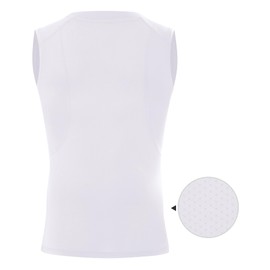 Blueleaf Youth Sleeveless Compression Shirt Boys White Tank Top Kids Athletic Basketball Undershirts Workout Base Layer