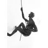 1x Bronze Climber Left-Arm-Up Climbing Man with Wire Rope Wall