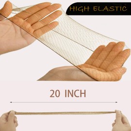 100Pcs Hair Net and Pin Set - 50Pcs 20" Invisible Mesh Hair Nets and 50Pcs U Shaped Bobby Pins for Dance, Food Service, Styling (Light Brown)