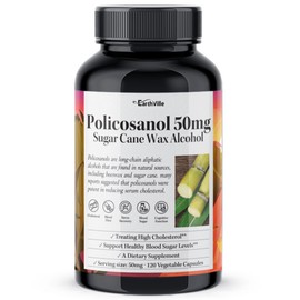 Earthville Policosanol 50mg sugarcane wax aliphatic alcohol blood circulation effect 120 capsules / 어스빌 폴리코사놀 50mg 사탕수수왁스 지방족알코올 혈행 효능 120캡슐