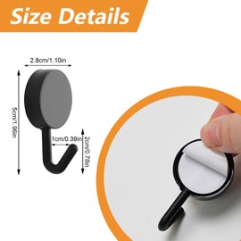 MOROBOR Self Adhesive Hooks, 20pcs Heavy Duty Plastic Hooks Wall Key Hook Holders Stocking Holder for Home Kitchen Bathroom Office Door (Black