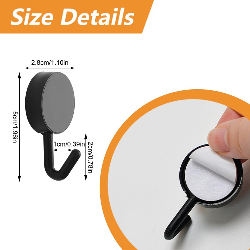 MOROBOR Self Adhesive Hooks, 20pcs Heavy Duty Plastic Hooks Wall