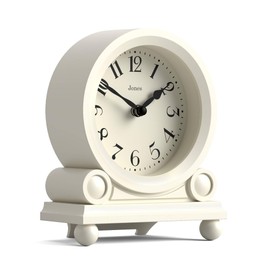Jones Clocks® Maida Vale mantel clock | Small traditional desk clock | Pale cream | Pretty & charming ideal for mantelpiece, bookshelf or bedside